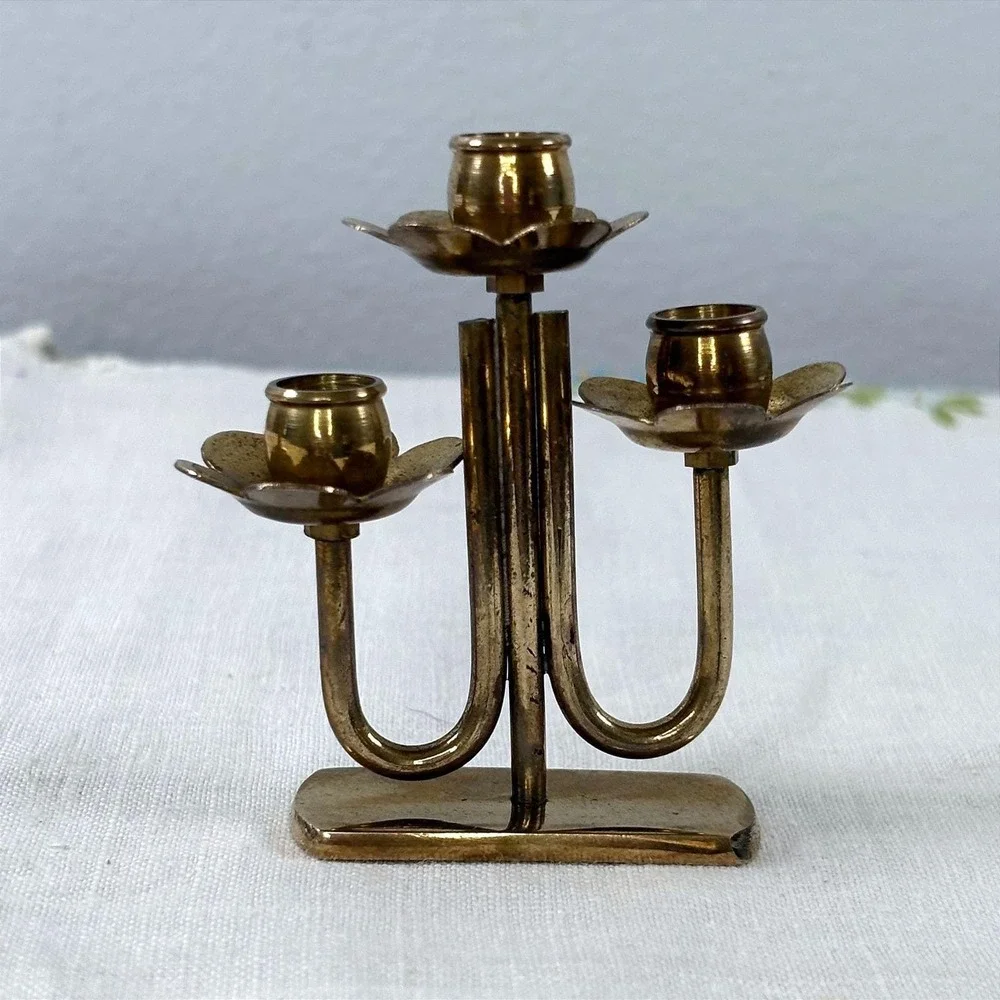 Vintage mini foral candelabra